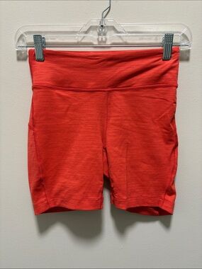 Outdoor Voices Red High-Rise Bike Shorts